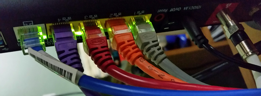 Ethernet cables in "disco mode"