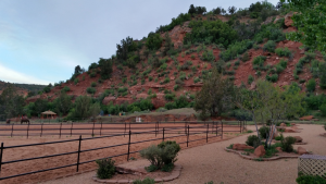 View of horse corral from cottage deck