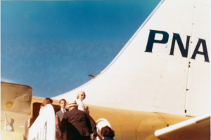 Pacific Northern Airlines B720 originally owned by Braniff at Anchorage in 1966