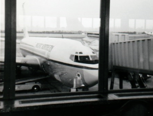 Pacific Northern Airlines Boeing 720B photographed at Seattle-Tacoma in 1965