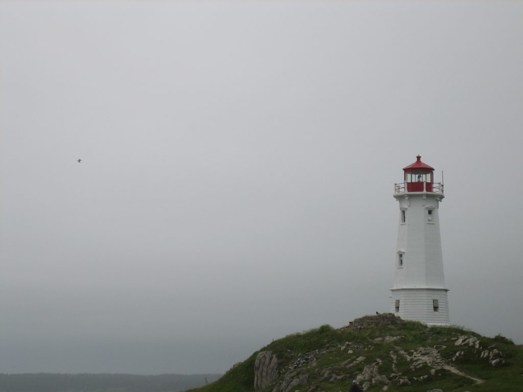 Nova Scotia Lighthouse in the fog