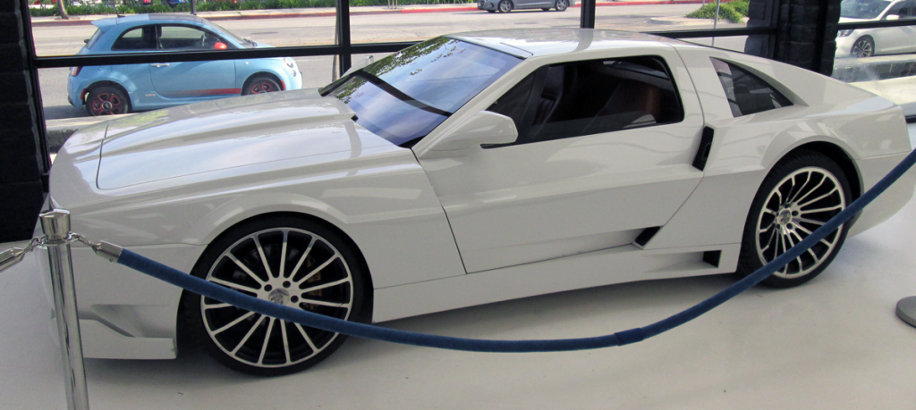 Customized DeLorean designed by Will.i.am in the West Coast Customs showroom