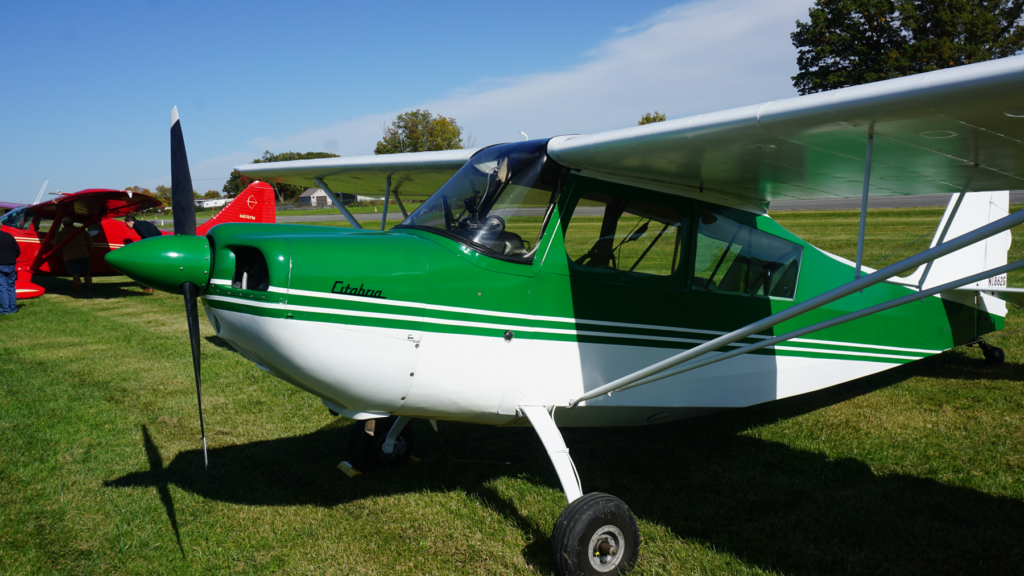 Citabria in green at the South Albany Airport 75th Anniversary Open House