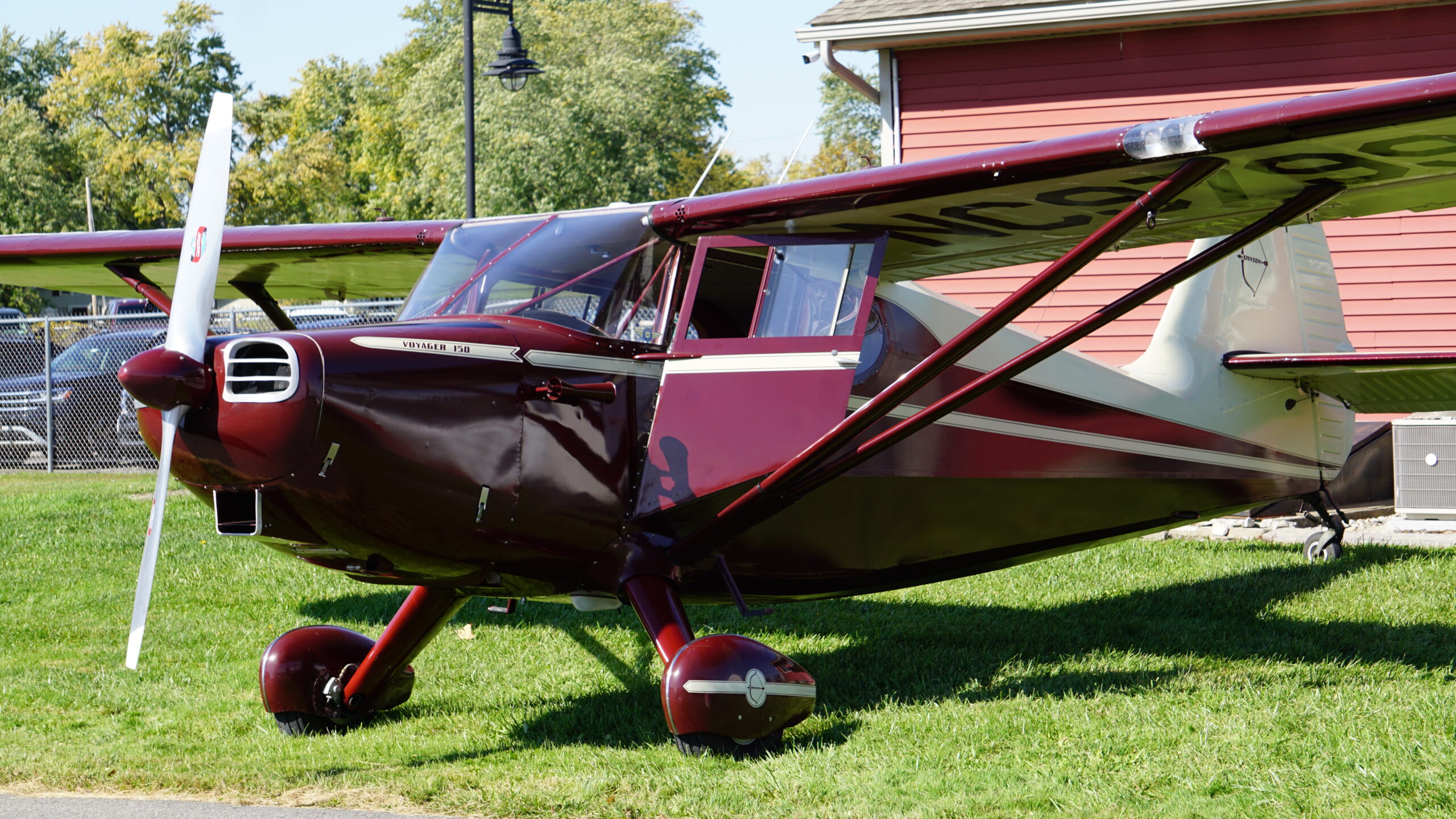 A Stinson Stinson Voyager 150 at the South Albany Airport