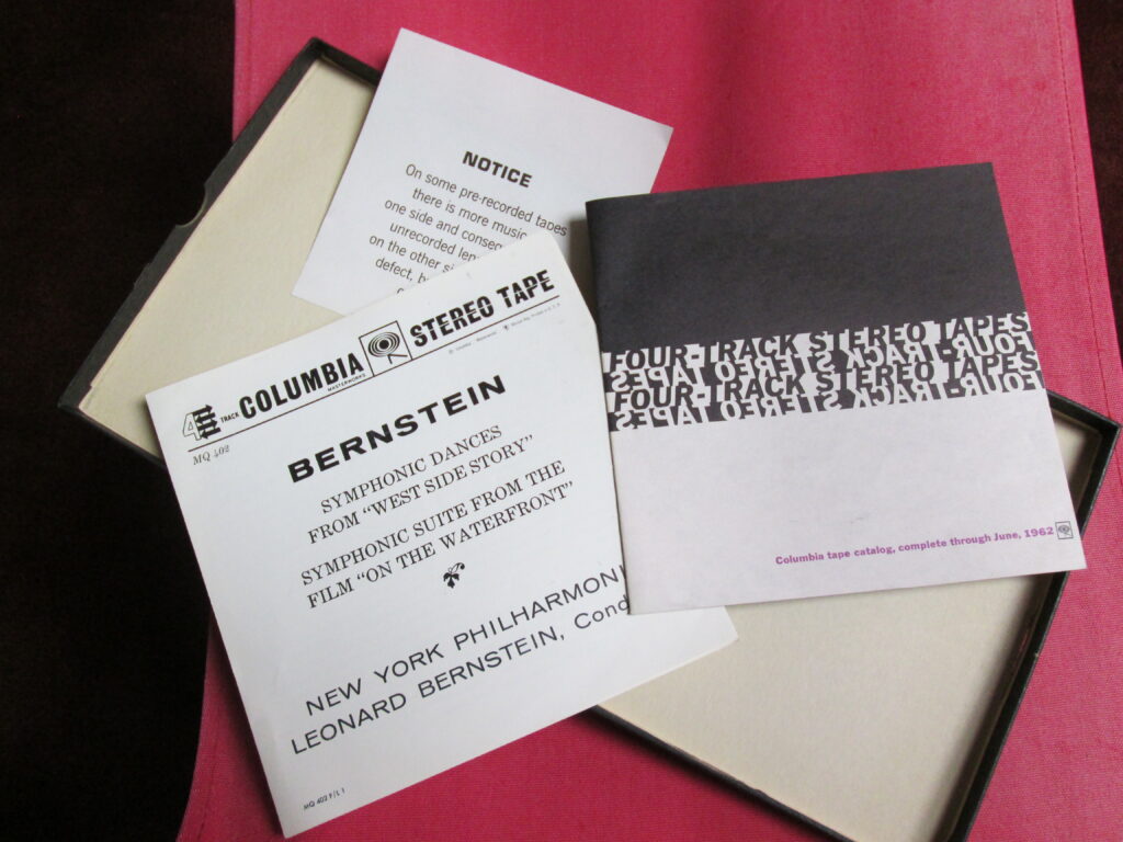 "Liner notes" and Columbia catalog enclosed with the tape